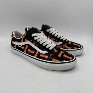 Vans Old Skool‎ Mens 11 Black White Sneakers 508357 Low Top Thrasher Skate AOP